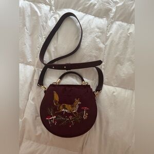 Fable England-Fox & Mushroom Embroidered Saddle Bag